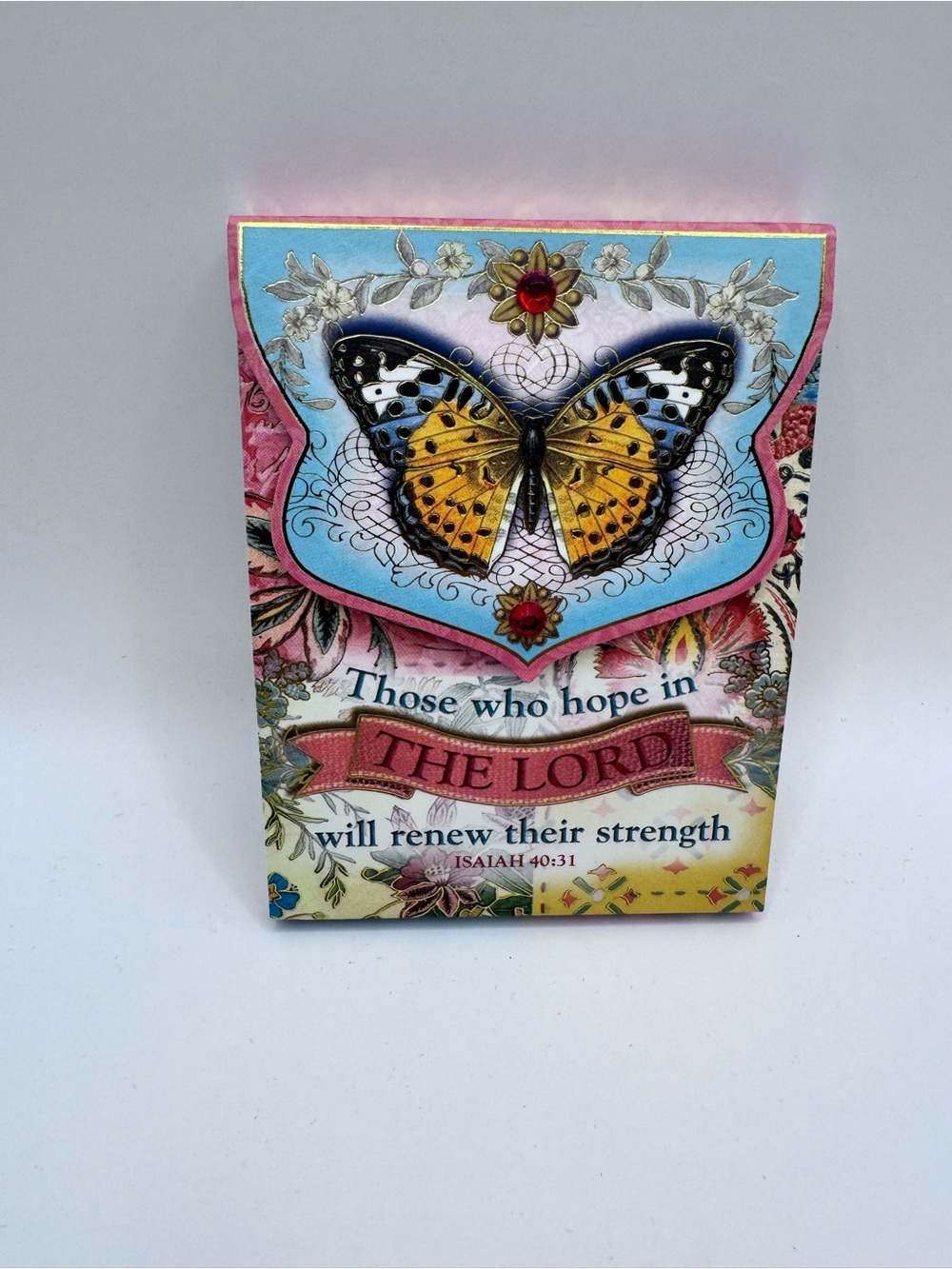 Punch Studio Butterfly Scripture Note Pad 75 Sheets Isaiah 40:31 Model 67905